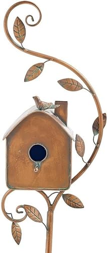 Vogel hütte Vogelhaus mit Pole, Metall Vogelhaus, Vogelhaus für draußen/drinnen/Garten/Hinterhof Dekor, Geschenk für Vogel Liebhaber-B von WEedsy