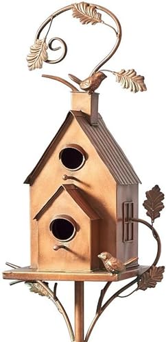 Vogel hütte Vogelhaus mit Pole, Metall Vogelhaus, Vogelhaus für draußen/drinnen/Garten/Hinterhof Dekor, Geschenk für Vogel Liebhaber-B von WEedsy