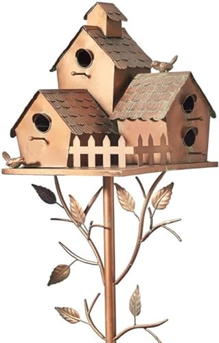 Vogel hütte Vogelhaus mit Pole, Metall Vogelhaus, Vogelhaus für draußen/drinnen/Garten/Hinterhof Dekor, Geschenk für Vogel Liebhaber-B von WEedsy