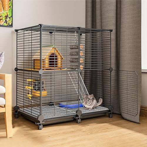 Katzenkäfig für den Innenbereich, Frettchenkäfig, Chinchillakäfig, Kleintierkäfige, Katzenhaus, DIY-Laufstall für Haustiere, Haustierkäfige für den Innenbereich für Katzen, Hasen, von WFQHTLML