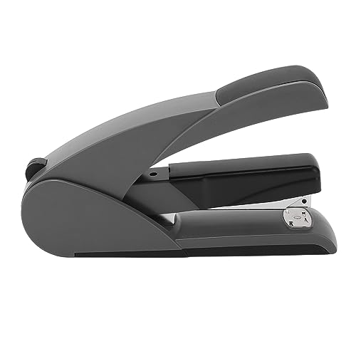 WGFOIP Mini-Hefter, Schreibtischhefter, Hochleistungshefter, 20 Blatt, Ergonomischer Mini-Hefter mit Nadelaufbewahrungsbehälter, für den Büro-Desktop (5852 dunkelgrau (schwarz)) von WGFOIP