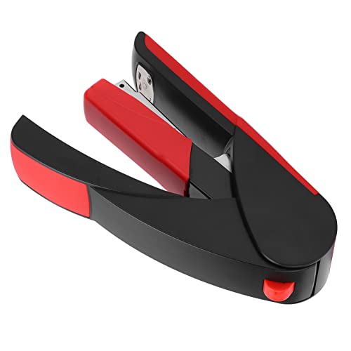 WGFOIP Mini-Hefter, Schreibtischhefter, Hochleistungshefter, 20 Blatt, Ergonomischer Mini-Hefter mit Nadelaufbewahrungsbehälter, für den Büro-Desktop (5852 schwarz (rot)) von WGFOIP