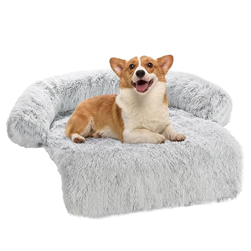 WGYTECH Hundebett Grosse Hunde Hundecouch Sofaschutz für Hunde Hundedecke Flauschig Schlafplätze & Möbel für Hunde und Katzen M(90 * 90cm), Hellgrau von WGYTECH