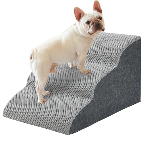 WGYTECH Hundetreppe 3 Stufen Haustiertreppe Katzentreppe für Sofa Bett Waschbar&rutschfest Abnehmbarer Bezug Hunderampe für Bett Sofa Couch für Hunde und Katzen von WGYTECH