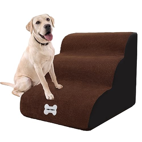 WGYTECH Hundetreppe Haustiertreppe Katzentreppe 3 Stufen für Sofa Bett Waschbar&rutschfest Abnehmbarer Bezug Hunderampe für Bett| Sofa| Couch| Auto für Hunde und Katzen von WGYTECH