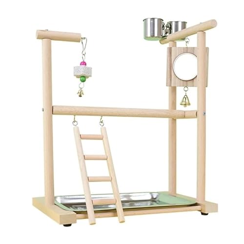 Papageiensitzstange aus Holz, Sittichsitzstange, kleines Papageienspiel, einfaches Papageienspielgestell, Vogelspiel-Fitnessstudio, Spielzeug for kleine und mittelgroße Papageien, Nymphensittiche, Blu von WHB-LOIDBESVE