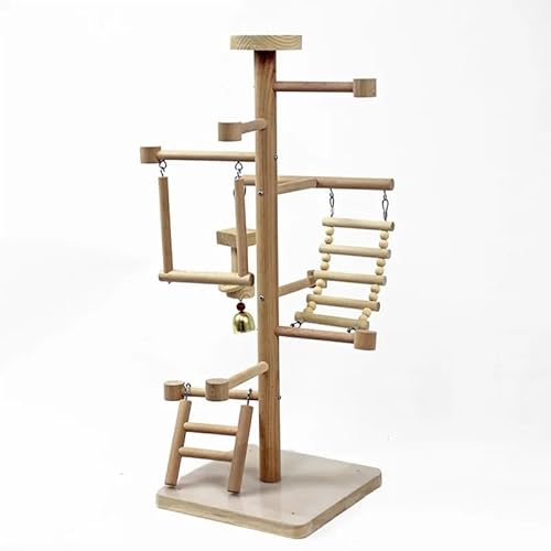 Papageiensitzstange aus Holz, Sittichsitzstange, kleines Papageienspiel, einfaches Papageienspielgestell, Vogelspiel-Fitnessstudio, Spielzeug for kleine und mittelgroße Papageien, Nymphensittiche, Blu von WHB-LOIDBESVE