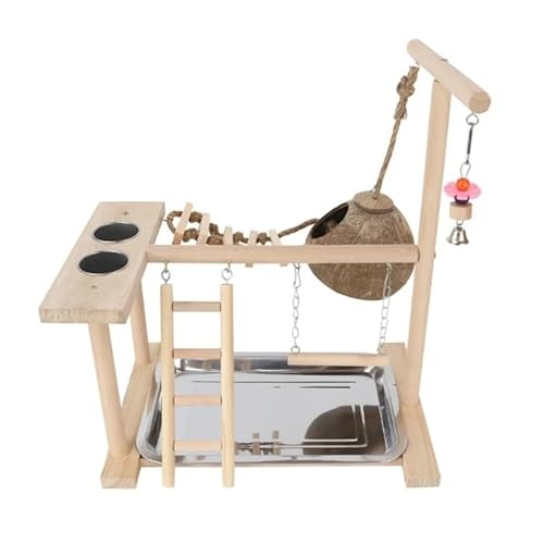 Papageiensitzstange aus Holz, Sittichsitzstange, kleines Papageienspiel, einfaches Papageienspielgestell, Vogelspiel-Fitnessstudio, Spielzeug for kleine und mittelgroße Papageien, Nymphensittiche, Blu von WHB-LOIDBESVE