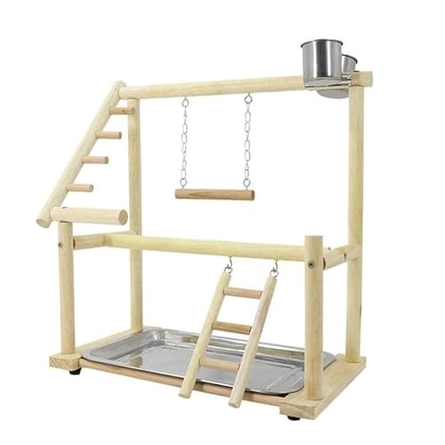 Papageiensitzstange aus Holz, Sittichsitzstange, kleines Papageienspiel, einfaches Papageienspielgestell, Vogelspiel-Fitnessstudio, Spielzeug for kleine und mittelgroße Papageien, Nymphensittiche, Blu von WHB-LOIDBESVE