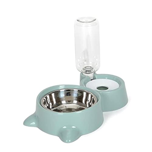 Pet Tableware Dog Food Water Bowl Automatic Waterer Water Bottle Dispenser Stainless Steel Dish Detachable von WHFCBJBW