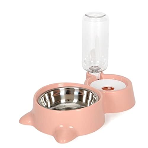 Pet Tableware Dog Food Water Bowl Automatic Waterer Water Bottle Dispenser Stainless Steel Dish Detachable von WHFCBJBW