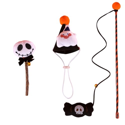 WHFCBJBW Halloween Kegel Hut für Zauberstab Spielzeug für Indoor Katzen Stab Spielzeug Halloween Stick Katzen und Katzen Lustiges Spielzeug Supplies von WHFCBJBW