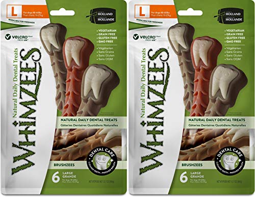 (2 Pack) Whimzees Large Toothbrush Dog Treats Natural Healthy Vegetable 6 count von WHIMZEES