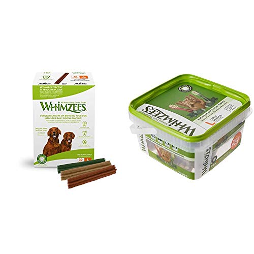 WHIMZEES Natürliche Getreidefreie Zahnpflegesnacks, Kaustangen für Hunde, Monats-Packung & Natürliche Getreidefreie Zahnpflegesnacks, Kaustangen für Hunde, Gemischte Vielfaltsbox, L, 14 x 60 g von WHIMZEES