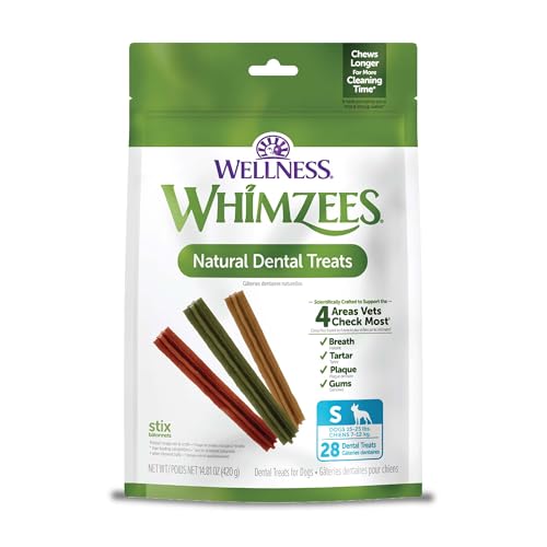 WHIMZEES by Wellness Dental Chews für Hunde, natürliche, langanhaltende Leckerlis für sauberere Zähne & frischeren Atem, getreidefrei & hypoallergen, 28 Kauartikel von WHIMZEES