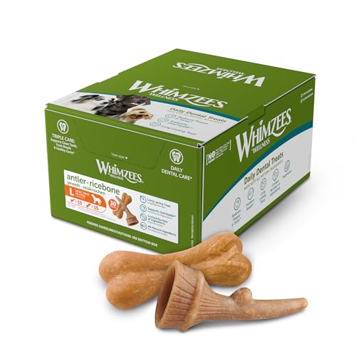 WHIMZEES by Wellness Gemischte Vielfaltsbox Kauknochen, natürliche, getreidefreie Kausnacks für große Hunde, 30 Stück, Größe L von WHIMZEES