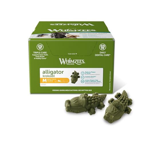 Whimzees Krokodile größe M / 75 St. im Display, 1er Pack (1 x 2.25 kg) von WHIMZEES