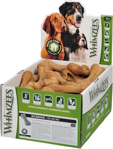 Whimzees Natural Dental Hunde-Leckerlis Reisknochen, groß, 1 x 23 cm von WHIMZEES