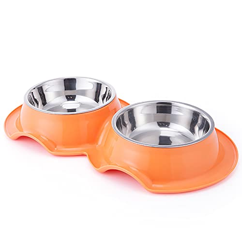 Gamelle Pour Chien, Gamelle Pour Chat, Ensemble de Gamelles Pour Animaux de Compagnie, BOL en Acier Inoxydable, Double BOL Pour Chat et Chien, Double BOL Amovible Pour un Nettoyage Facile von WHSPORT