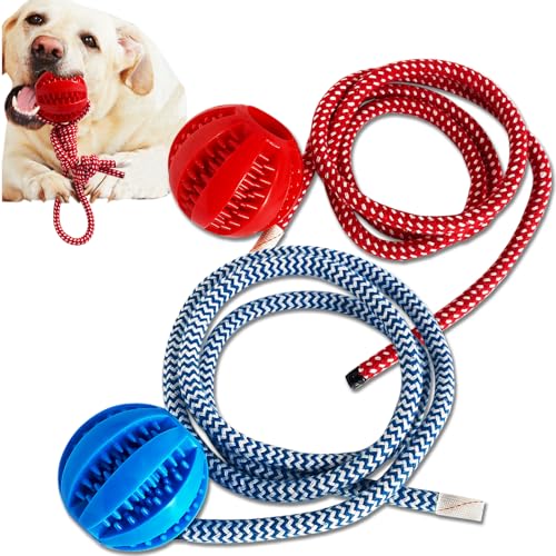 WIDJOQI Pet Ball, Hundespielzeug Ball, Spielzeug Hundeball mit Seil, Haustier Interaktives Spielzeug, Seil Hundeball Spielzeug, Wurfspielzeug Ball, Kleine und Mittlere Hunde, Robustes Seil, von WIDJOQI