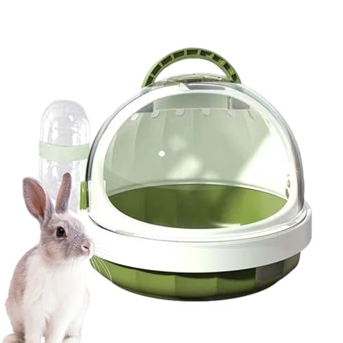 Hamster-Tragetasche, Meerschweinchen-Tragetasche, Kleintier-Tragetasche Mit Panoramablick Und Abnehmbarer Wasserflasche - Perfekt Für Reisen Mit Hamstern, Kaninchen Und Mehr (Green) von WIHXES