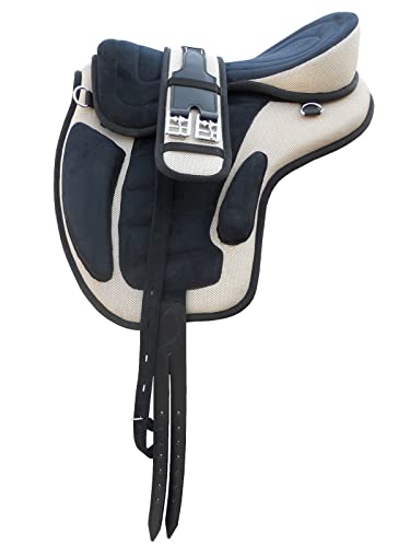 WILD RACE Freemax Sattel Baumloser Sattel/Freemax Saddle Treeless Saddle (16.5", (Beige-Black) von WILD RACE