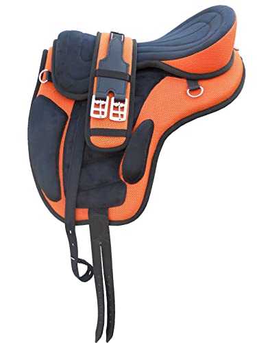 WILD RACE Freemax Sattel Baumloser Sattel/Treeless Saddle Freemax Saddle (10", Orange) von WILD RACE