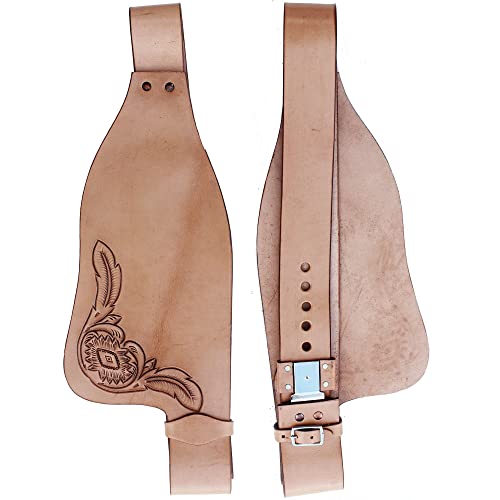 WILD RACE Horse Western Ersatz-Sattelschutzbleche für Erwachsene aus echtem Leder / Horse Western Adult Genuine Leather Replacement Saddle Fenders (Stil-05 (Style-05)) von WILD RACE