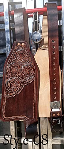 WILD RACE Horse Western Ersatz-Sattelschutzbleche für Erwachsene aus echtem Leder / Horse Western Adult Genuine Leather Replacement Saddle Fenders (Stil-08 (Style-08)) von WILD RACE