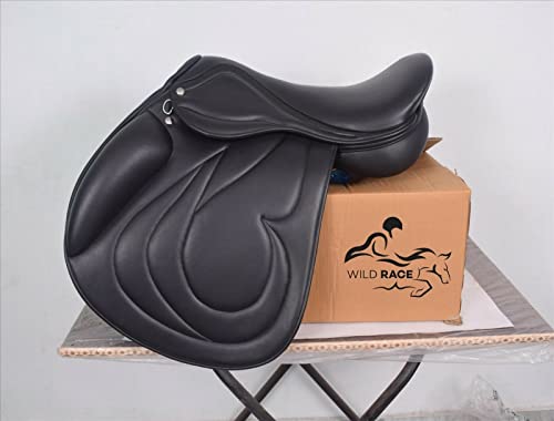 WILD RACE Leder Springen/Close Contact, Double Flap Changeable Gulets Saddle/Leather Jumping/Close Contact, Double Flap Changeable Gullets Saddle (17") von WILD RACE