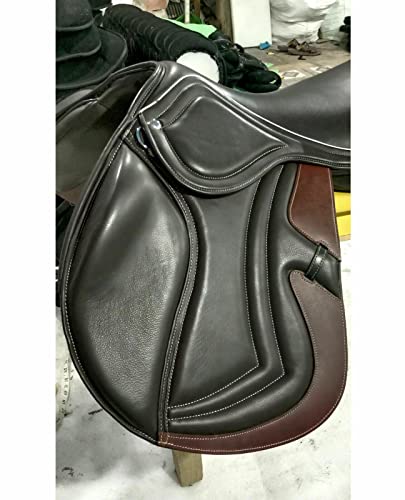 WILD RACE Leder-Springen/Close Contact, Double Flap Changeable Gulets Saddle/Leather Jumping/Close Contact, Double Flap Changeable Gullets Saddle (17.5") von WILD RACE