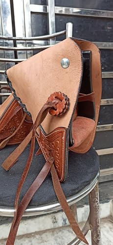 WILD RACE Neue Western-Tapaderos-Steigbügel-Sattel mit Blumenmuster, handgefertigt, genähtes Leder, robust, verkauft im Paar-Set (STYLE-13) von WILD RACE