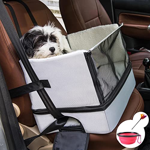 WILDEDEN Deluxe Haustier-Auto-Sitzerhöhung für Reisen, Käfig/erhöhtes Haustierbett zu Hause, passend für Hunde, Katzen oder andere kleine Haustiere, inklusive faltbarem Futternapf (weiß), BT-P216 von WILDEDEN