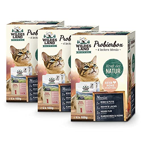 WILDES LAND 4er Pouch-Probierbox für Katzen von WILDES LAND