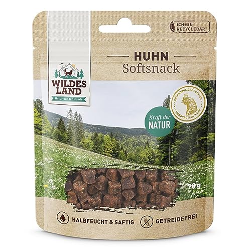 WILDES LAND Hühnchen-Snack, weich, 70 g, 8 Stück von WILDES LAND