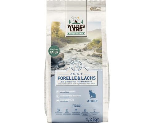 WILDES Land Trockenfutter für Katzen, Forelle und Lachs, für Erwachsene, 1,2 kg von WILDES LAND