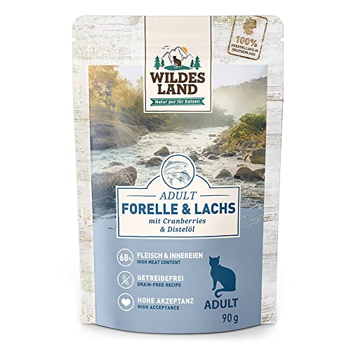 Wildes Land - Adult Forelle & Lachs - 12 x 90 g - Nassfutter - Katzenfutter von WILDES LAND