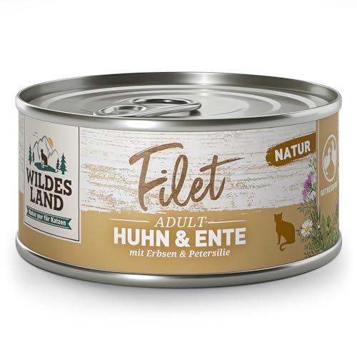 Wildes Land - Filet Huhn & Ente mit Erbsen & Petersilie | Natur - 12x80g - Nassfutter von WILDES LAND