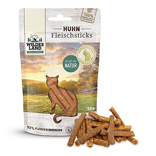 Wildes Land - Fleischsticks Huhn - 9 x 50 g - Snack - Katzensnack von WILDES LAND