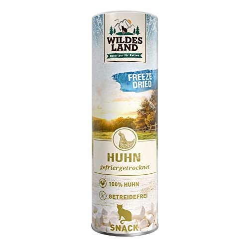 Wildes Land - Freeze Dried Snack für Katzen - Huhn - 12 x 30 g - artgerecht - 100% Huhn - schonende Gefriertrocknung - getreidefrei von WILDES LAND