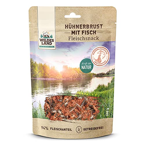 Wildes Land - Hühnerbrust mit Fisch - 5 x 200 g - Hundesnack - Hundefutter - Getreidefrei von WILDES LAND