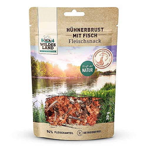 Wildes Land - Hühnerbrust mit Fisch - 5 x 70 g - Hundesnack - Hundefutter - Getreidefrei von WILDES LAND