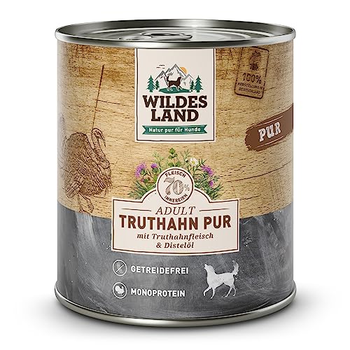 Wildes Land Nassfutter für Hunde, Truthahngeschmack, 6 x 400 g von WILDES LAND