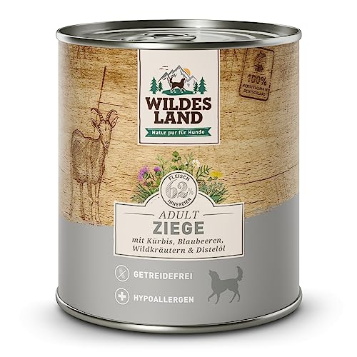 Wildes Land Nassfutter für Hunde, Ziegengeschmack, 6 x 400 g von WILDES LAND