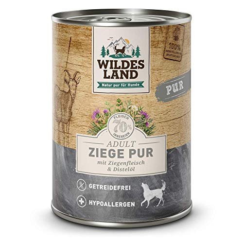 Wildes Land Nassfutter für Hunde, Ziegengeschmack, 6 x 400 g von WILDES LAND