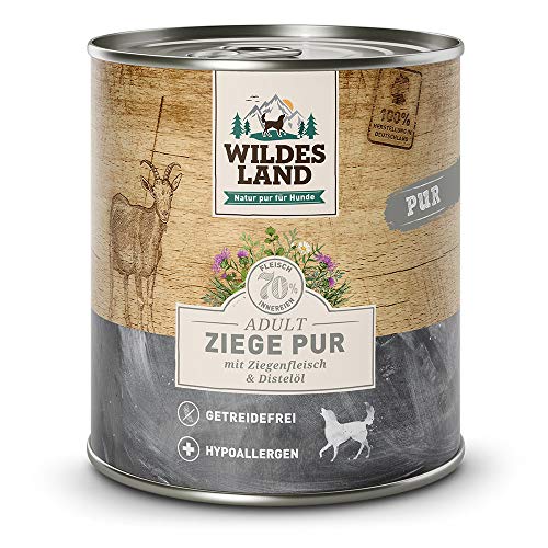 Wildes Land Nassfutter für Hunde, Ziegengeschmack, 6 x 800 g von WILDES LAND