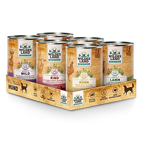 Wildes Land - Probierpaket - 6 x 400 g - Hundefutter - Nassfutter von WILDES LAND