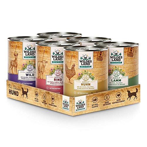 Wildes Land - Probierpaket - 6 x 800 g - Hundefutter - Nassfutter von WILDES LAND