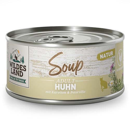 Wildes Land - Soup Huhn mit Karotten & Petersilie - 12x80g - Nassfutter von WILDES LAND