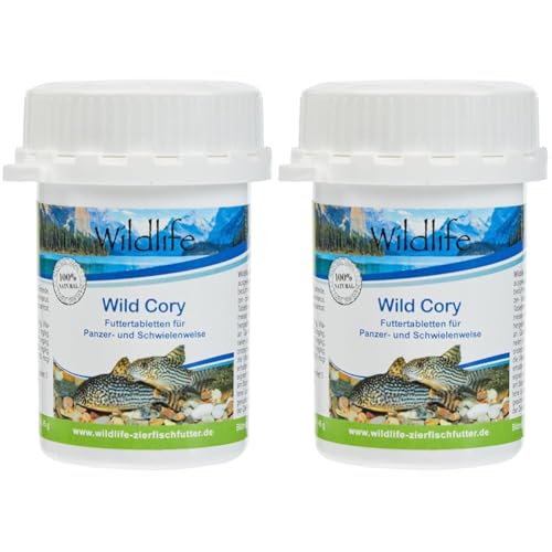 WILDLIFE Wild Cory Natürliche Futtertabletten für Panzer- und Schwielenwelse, 45 g (Packung mit 2) von WILDLIFE